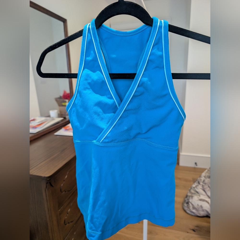 lululemon athletica Turquoise Wrap Tank Top